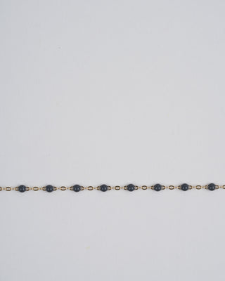 grey bead necklace - yellow gold