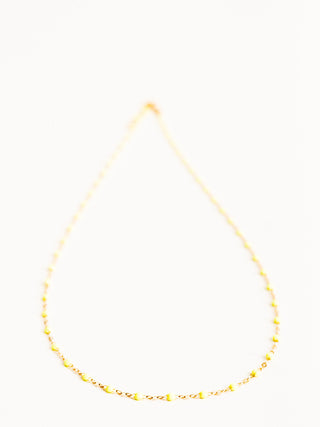 lime bead necklace - yellow gold