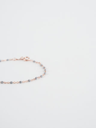 silver bead bracelet - rose gold