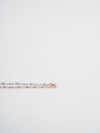silver bead bracelet - rose gold
