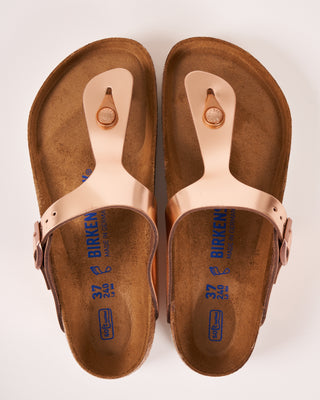 gizeh soft footbed sandal - metallic copper leather