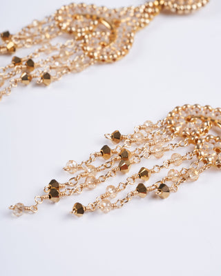 gold post with beaded drop dangles