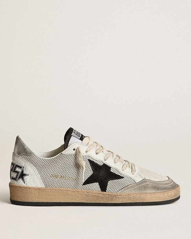 Golden Goose Ball Star Suede Star Laminated Heel Light Silver