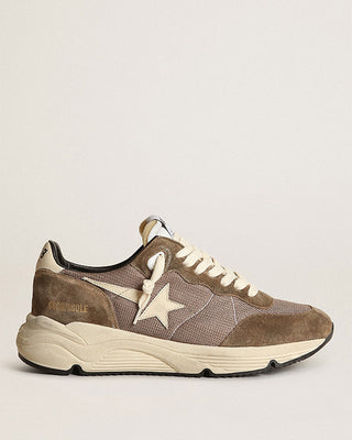 running sole leather toe star spur and heel - olive green/cream