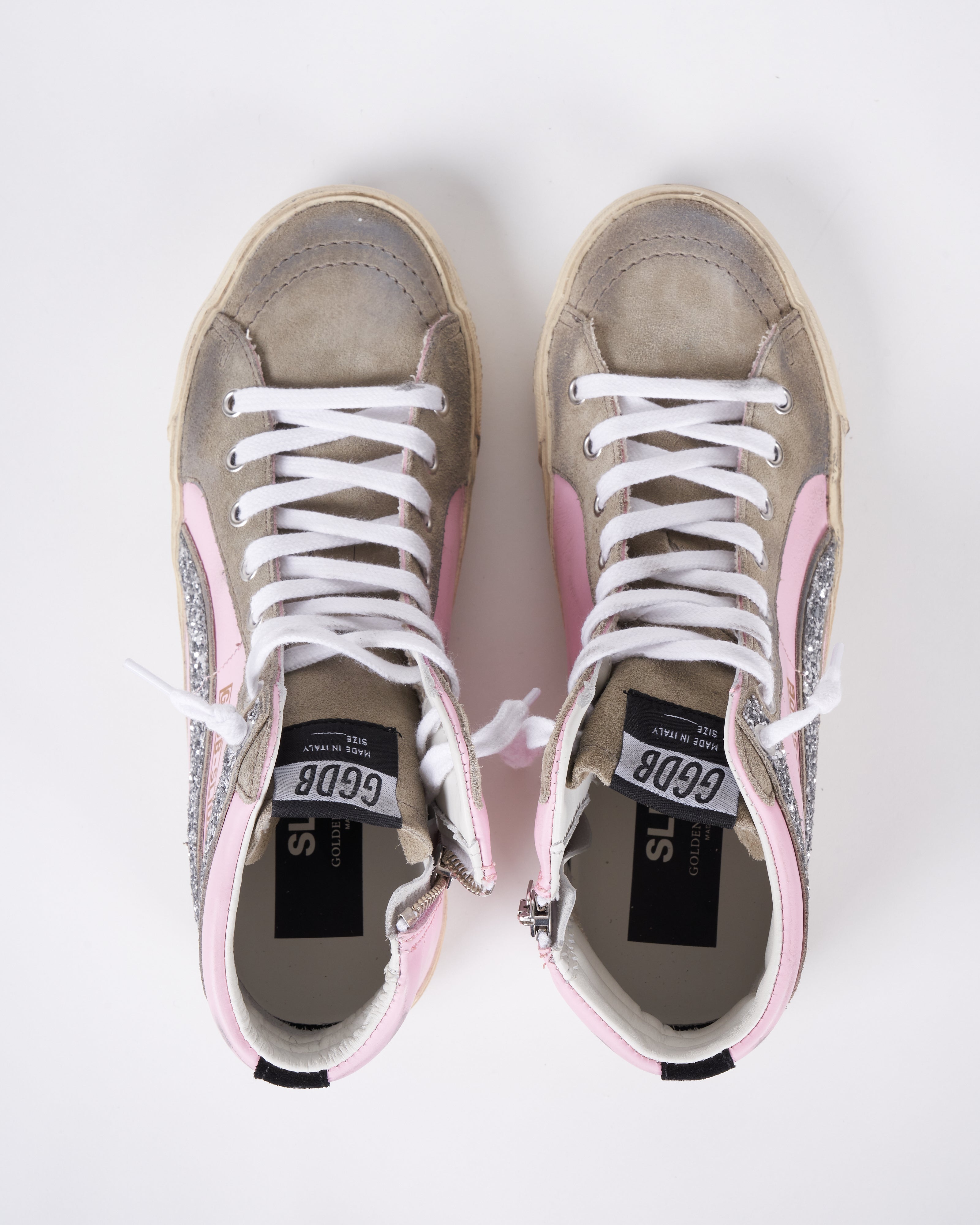 Golden Goose Slide Leather Upper And Star Suede Toe And List