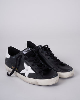 super-star leather upper shiny leather star and heel - black/white 80203