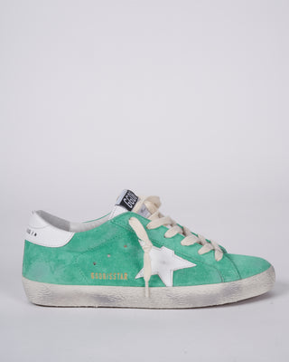 super-star suede upper high frequency tongue leather star and heel - aquamarine/white 35774