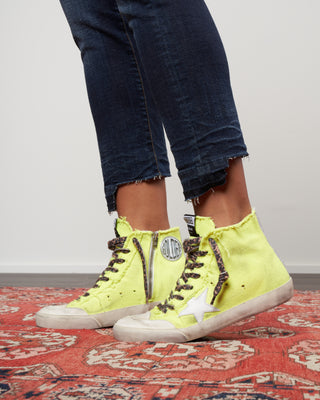 francy penstar canvas sneaker - fluo yellow/white/silver