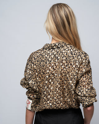 golden boyfriend shirt leopard print - tannin/black/gold