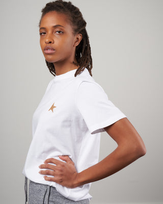 star w's regular t-shirt - white / gold
