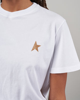 star w's regular t-shirt - white / gold