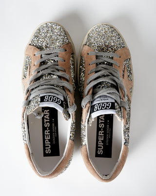 super-star glitter sneaker - platinum/beige