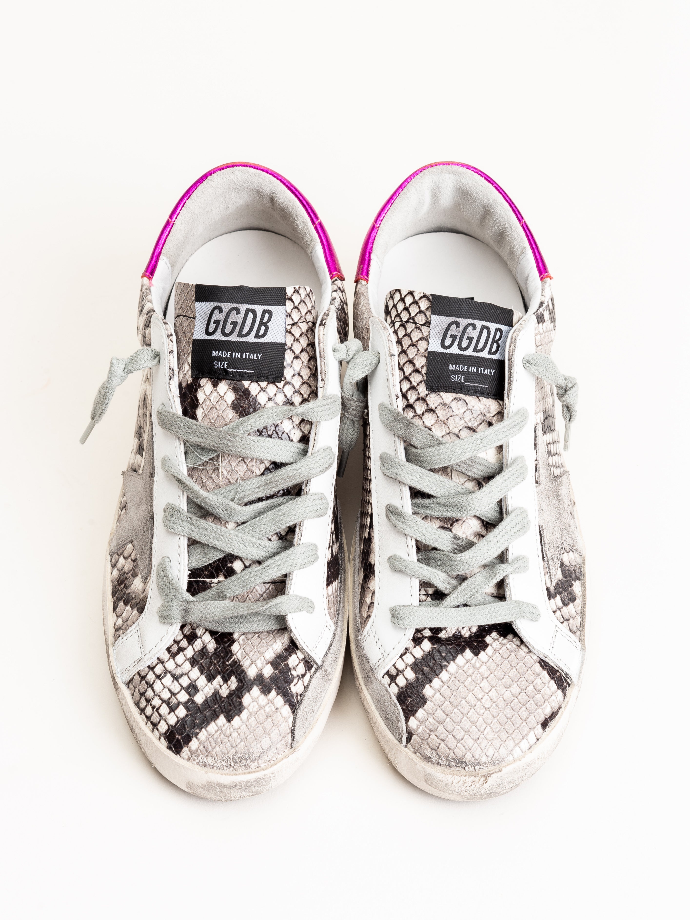 Golden Goose Sneakers Superstar Natural Snake Print-Ice Star