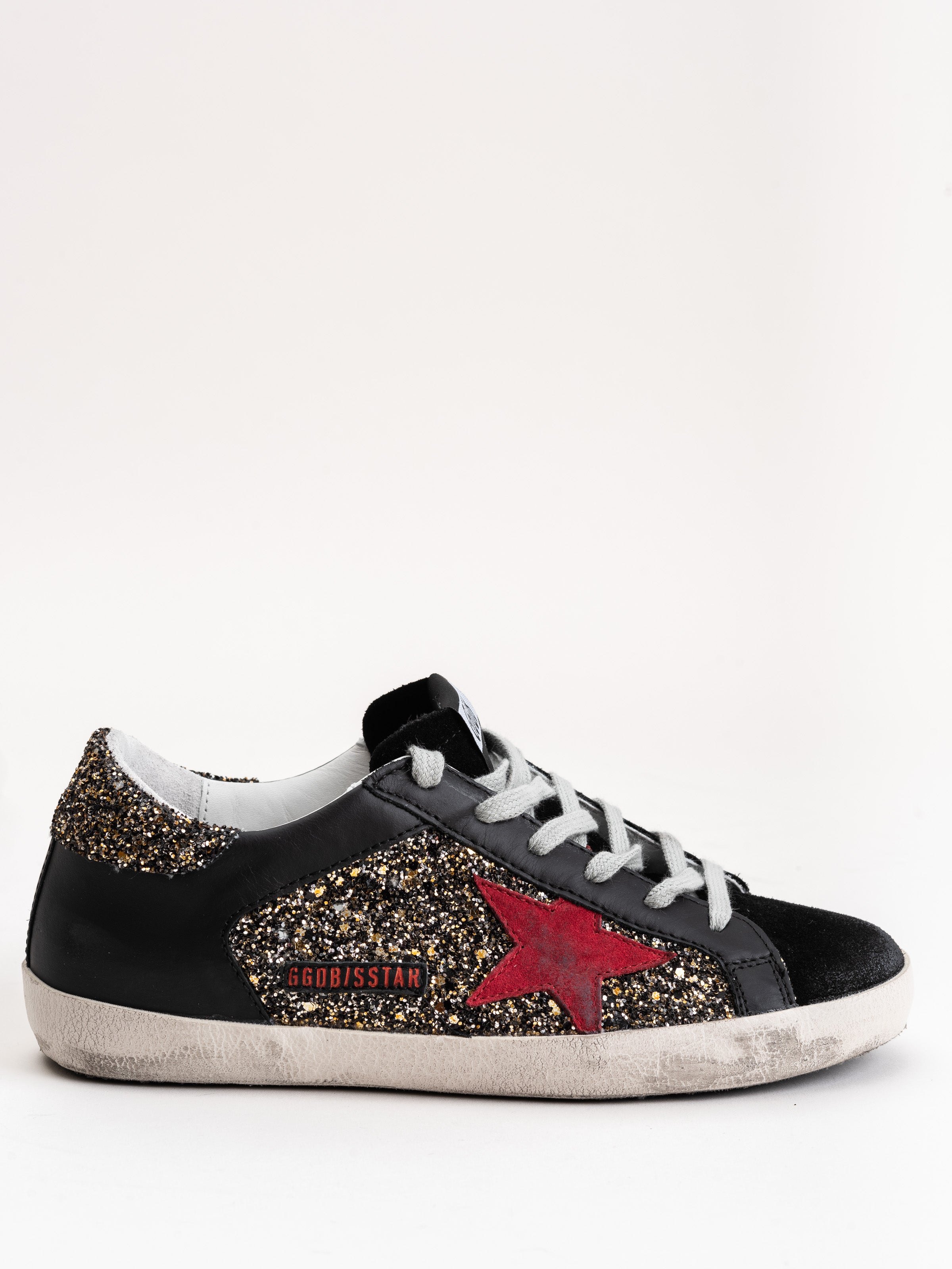 Golden Goose Sneakers Superstar Silver Gold Glitter-Red Star