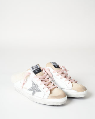 superstar shearling sabot - cappuccino/white