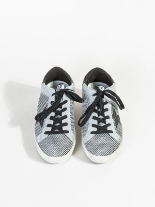 silver lurex knit sneaker