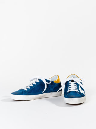 superstar sneaker - blue suede/white