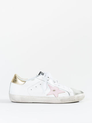 superstar sneaker - white gold/pink