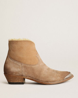 young suede upper shearling lining - tobacco/cream