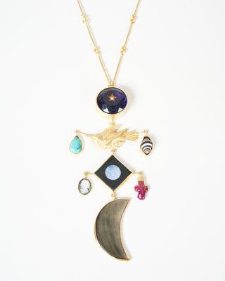 bird and moon necklace