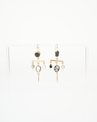 victorian pin drop earring - black and white