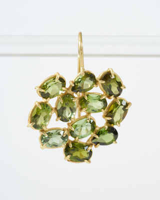 green tourmaline florette earrings