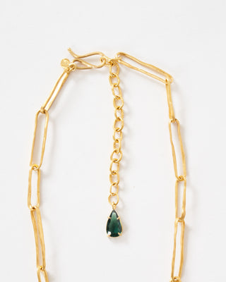 green tourmaline heavy link chain necklace