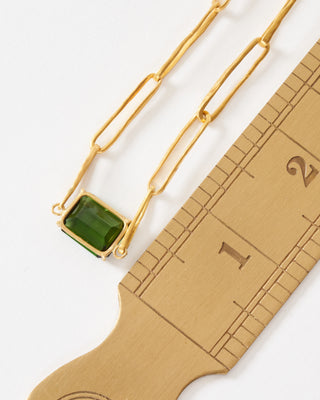 green tourmaline heavy link chain necklace
