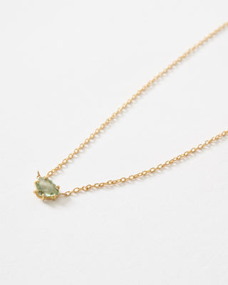 green tourmaline mini gem pendant necklace