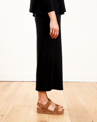 cropped full pant w/pockets - black