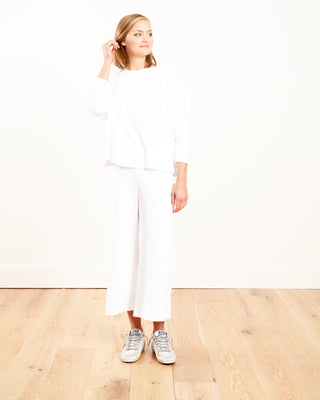 cropped full pant w/pockets - white