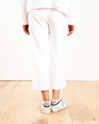cropped full pant w/pockets - white