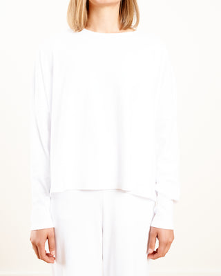 oversized cropped pullover - white