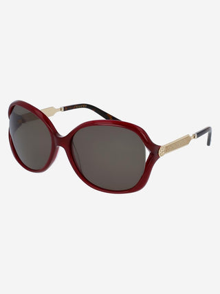 oversized round-frame sunglasses - burgundy