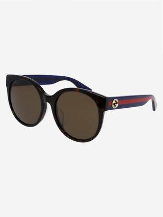 oversized round sunglasses - red + blue