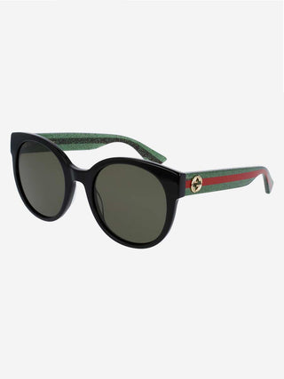 oversized round sunglasses - red + green