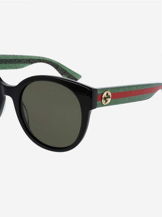 oversized round sunglasses - red + green