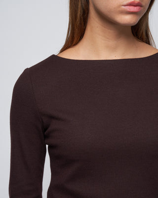 women long dress with double vents superfine merino - bordeaux 535