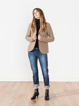 short boyfriend jacket - camel