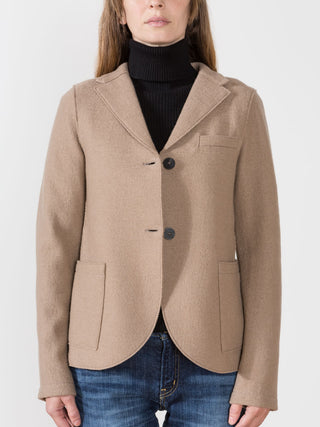 short boyfriend jacket - camel