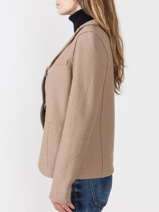 short boyfriend jacket - camel