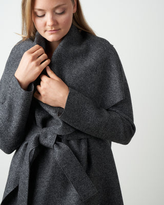 pressed wool blanket coat - anthracite mouliné