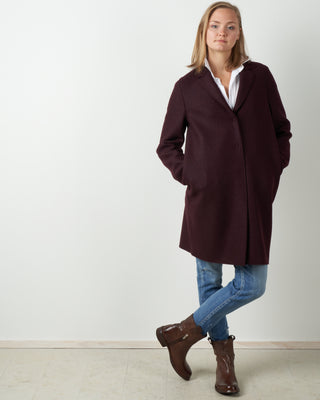 pressed-wool cocoon coat - bordeaux
