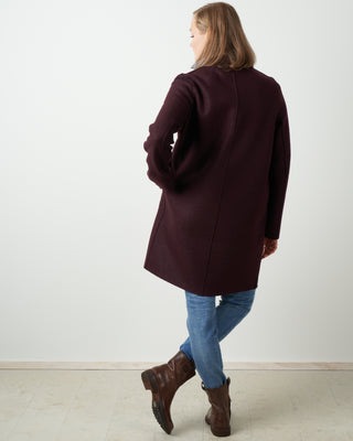pressed-wool cocoon coat - bordeaux
