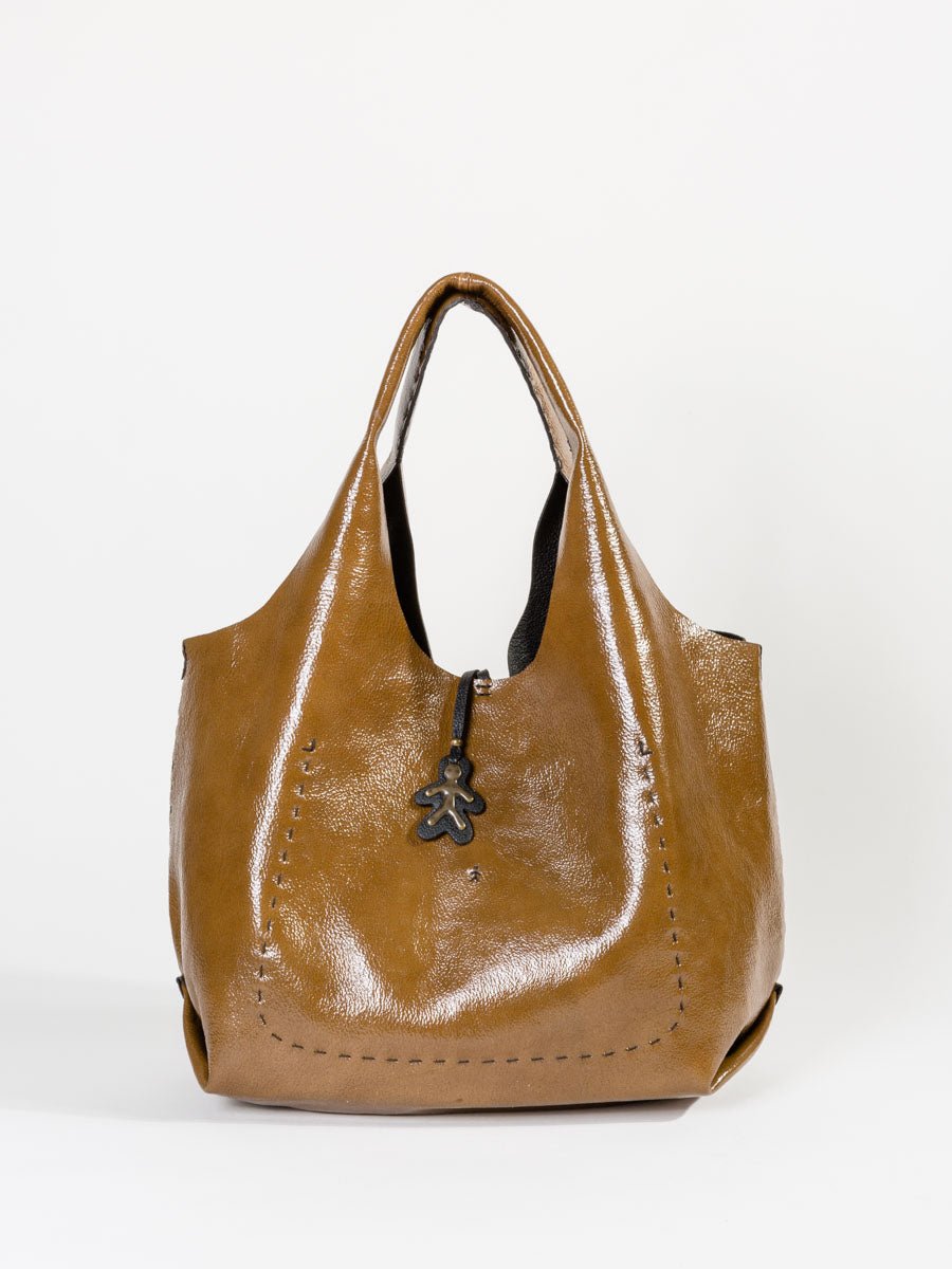 HENRY BEGUELIN レザーバック Vintage Henry Beguelin Tote Leather Bag // Brown Top Handle
