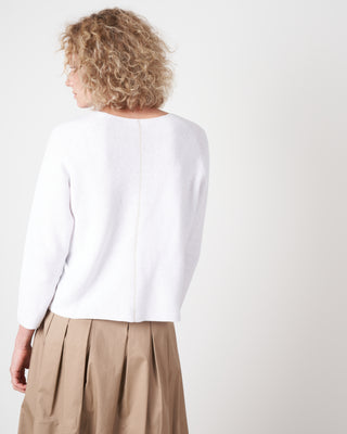 roundneck pullover with raglan sleeves - white