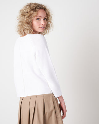 roundneck pullover with raglan sleeves - white