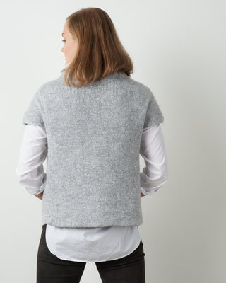 knit cap sleeve knit - grigio chiaro