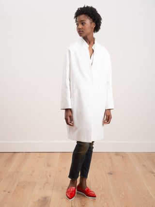 couture shawl collar coat - white