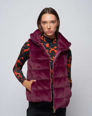 faux fur vest - purple